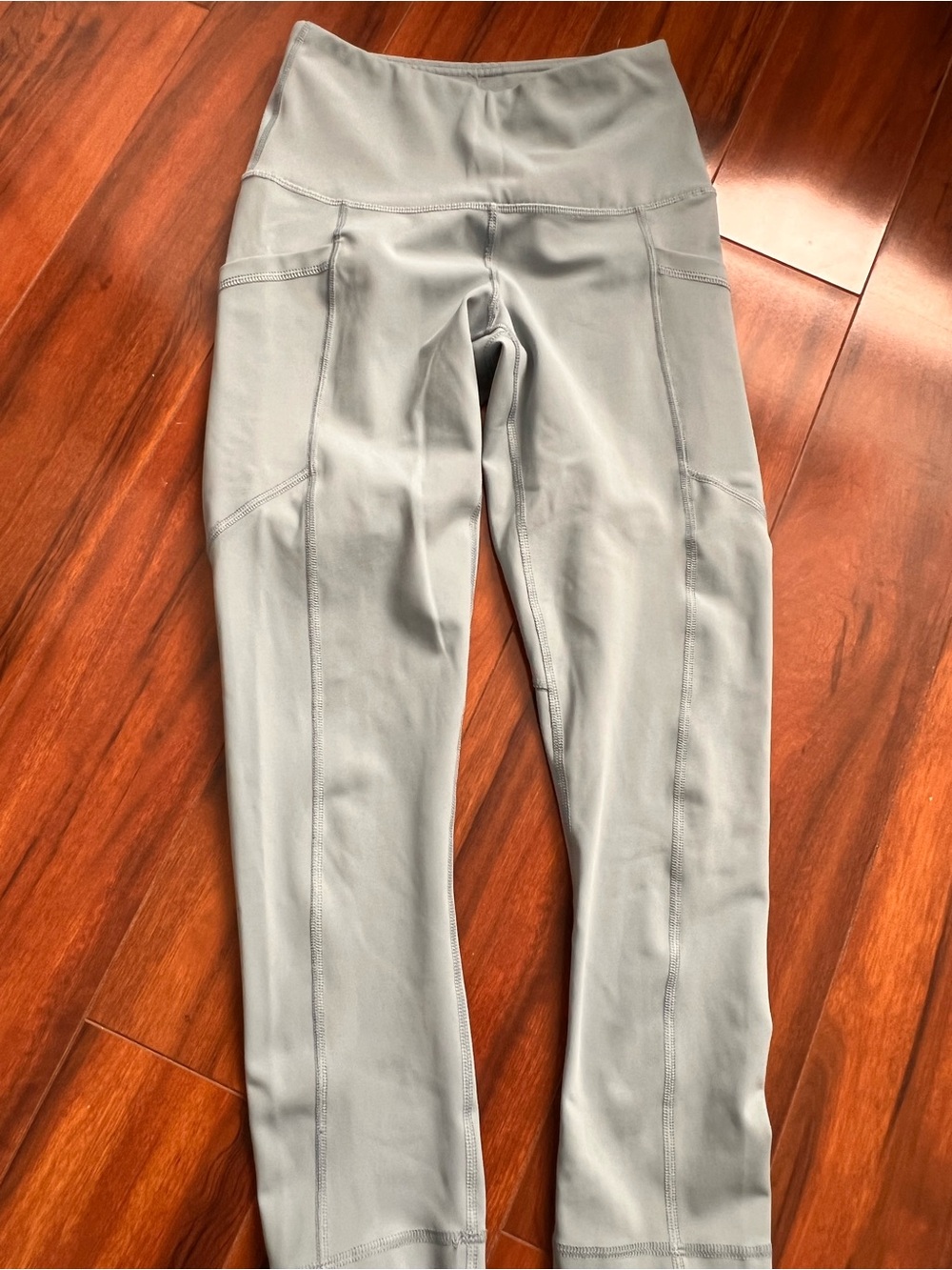 90 Degree By Reflex High-Waist Light Gray Performance Leggings